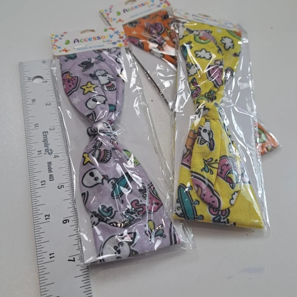 Pack of 3 <<>>Elastic‎ fabric headband for girls with crossed front